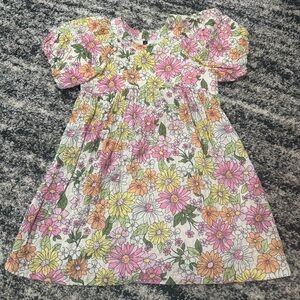 Zara Toddler Girls Floral Spring Puff Sleeve Dress